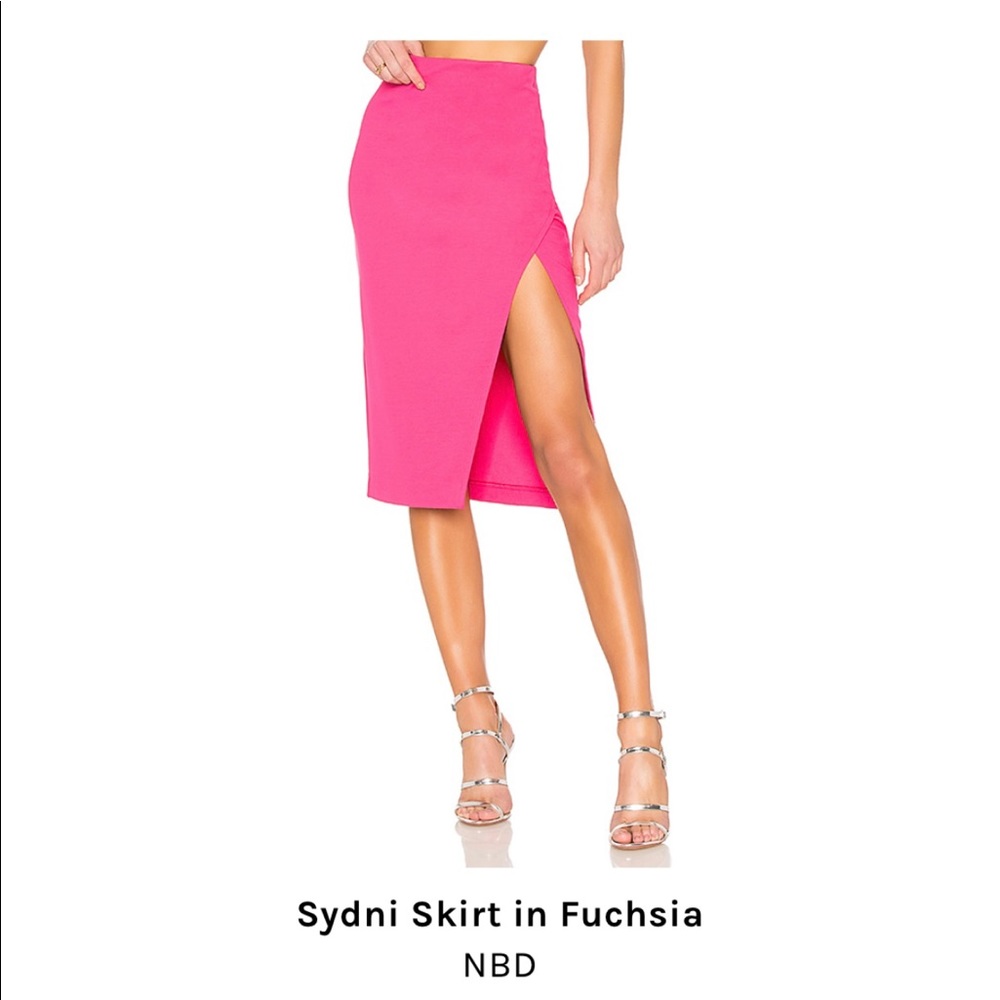 High Slit Long NBD Pink Skirt